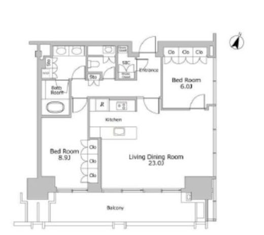 東京ガーデンテラス紀尾井町 住宅棟 10階 間取り図