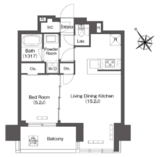 コンフォリア芝浦MOKU 502 間取り図