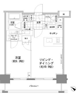 パークハビオ人形町 907 間取り図