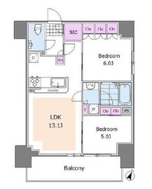 シティハウス東麻布 12階 間取り図