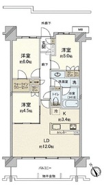 オーベルグランディオ横浜鶴見ブリーズテラス 2階 間取り図