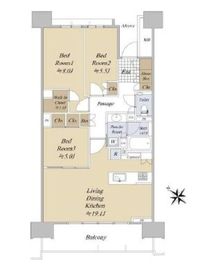 HARUMI FLAG PARK VILLAGE (晴海フラッグ パークヴィレッジ) 8階 間取り図