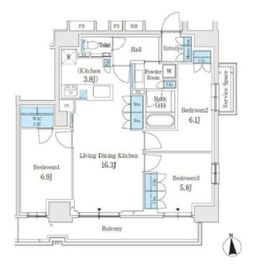 パークホームズ東陽町 10階 間取り図