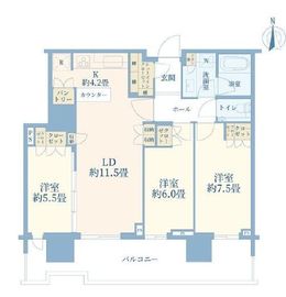 HARUMI FLAG SKYDUO SUN VILLAGE (晴海フラッグ スカイデュオ サンヴィレッジ) 13階 間取り図