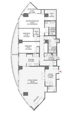 愛宕グリーンヒルズフォレストタワー 4102 間取り図