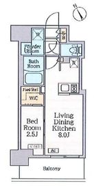 クレストコート門前仲町 1002 間取り図