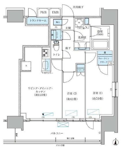 パークアクシス西大島コンフォートスクエア 1407 間取り図