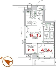 K-COURT押上 701 間取り図