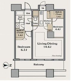パークシティ大崎 ザ タワー 22階 間取り図