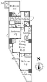 プライムアーバン新宿夏目坂タワーレジデンス 1902 間取り図