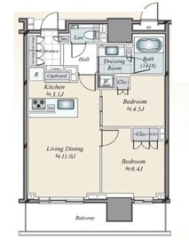 ブランズタワー豊洲 35階 間取り図