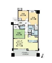 グランフォート青淵閣 2階 間取り図