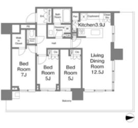 HARUMI FLAG SKYDUO SUN VILLAGE (晴海フラッグ スカイデュオ サンヴィレッジ) 18階 間取り図