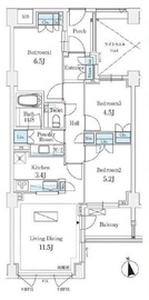 プラウド二子玉川レジデンス 4階 間取り図