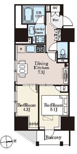 ザ・ライオンズフォーシア町屋 1103 間取り図