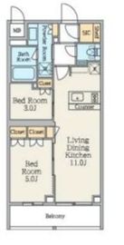 クレストコート池上六丁目 404 間取り図