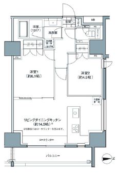 パークハビオ東中野 1001 間取り図