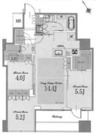 中野ツインマークタワー 18階 間取り図