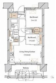 ブランシエスタ新丸子リバーフロント 1505 間取り図