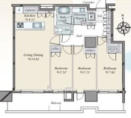 HARUMI FLAG SKYDUO PARK VILLAGE (晴海フラッグ スカイデュオ パークヴィレッジ) 18階 間取り図