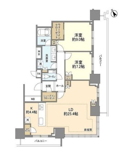ブリリアタワー浜離宮 31階 間取り図