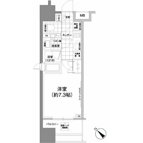 パークハビオ武蔵小山 701 間取り図