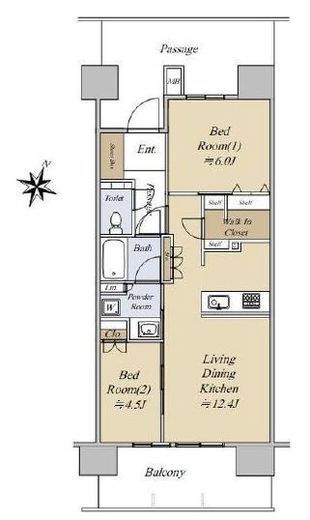 イニシア板橋桜レジデンス 13階 間取り図
