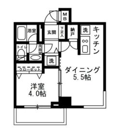 レジディア新宿イースト 401 間取り図