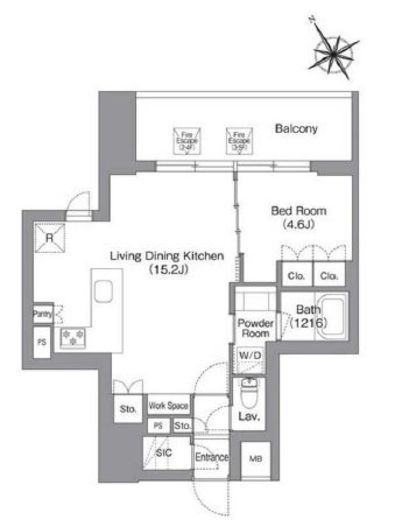 バウスフラッツ蔵前 201 間取り図