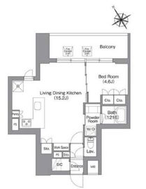 バウスフラッツ蔵前 201 間取り図