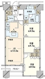 富久クロスコンフォートタワー(Tomihisa Cross)  38階 間取り図