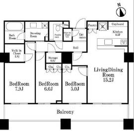 パークコート麻布十番ザタワー 29階 間取り図