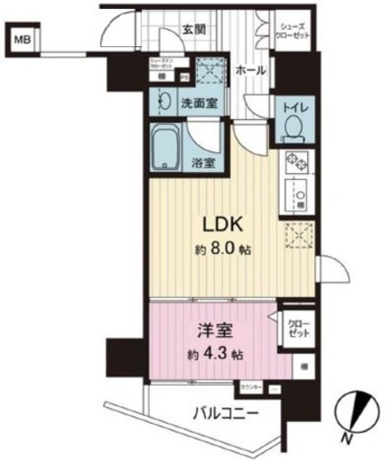 クレイシアIDZ千代田岩本町 6階 間取り図