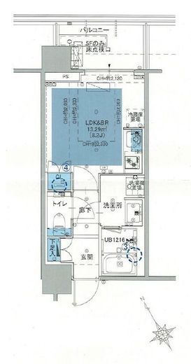 シティタワー新宿 9階 間取り図