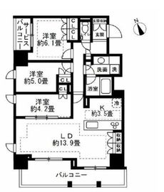 アトラス麻布十番 4階 間取り図