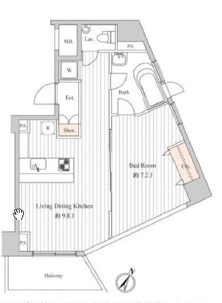 スペーシア麻布十番1 802 間取り図