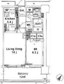 パークタワー品川ベイワード 15階 間取り図