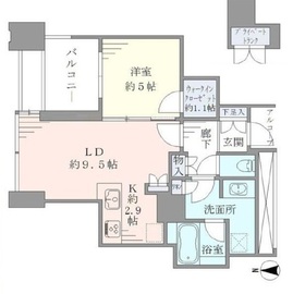 ワールドシティタワーズ ブリーズタワー 40階 間取り図