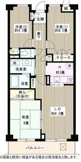 フラテ西荻窪 302 間取り図