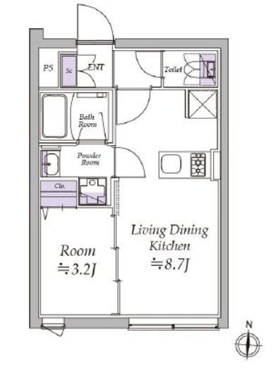 アトリオフラッツ清澄白河 404 間取り図