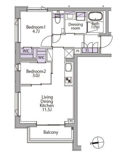 イプセ白金台 401 間取り図
