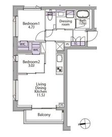 イプセ白金台 401 間取り図