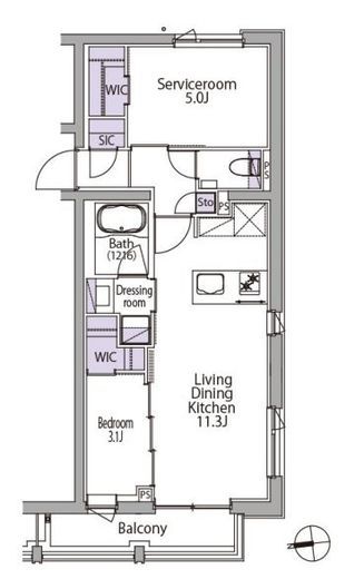 イプセ白金台 204 間取り図
