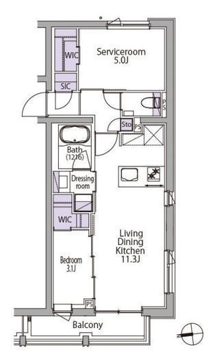 イプセ白金台 503 間取り図