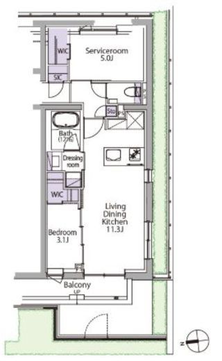 イプセ白金台 102 間取り図