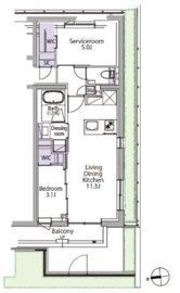 イプセ白金台 102 間取り図