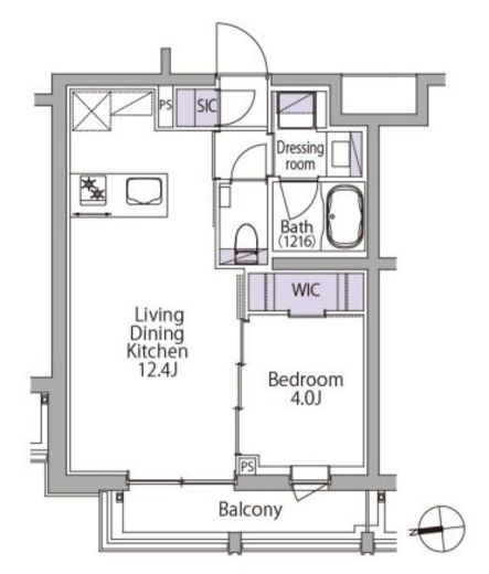 イプセ白金台 202 間取り図