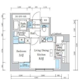 デュオフラッツ浅草蔵前 401 間取り図