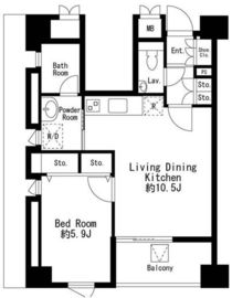 プライムアーバン日本橋茅場町 1307 間取り図