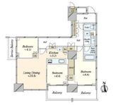 文京ガーデン・ザ・サウス 19階 間取り図